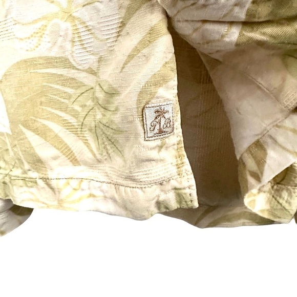 TOMMY BAHAMA Vintage Silk Tropical Palm Print Button Down Short Sleeve Shirt - Picture 4 of 8